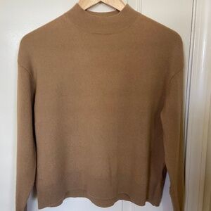 Everlane 100% Cashmere Mock Neck Sweater Size S Pullover Camel Petite
